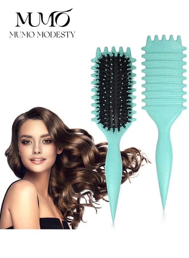 MUMO Bounce Curl Brush,Bounce Curl Defining Brush,Curl Defining Brush,Hair Brush Styling Brush,Shaping and Defining Curls for Women Girls (Color : Green) - Image 1